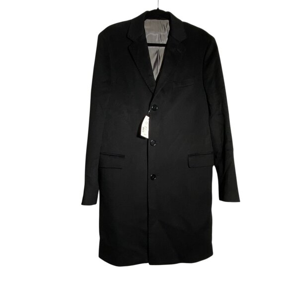 New Saks Loro Piana Wool Cashmere Overcoat Black size 40R - Picture 2 of 7